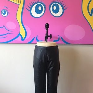 Nasty Gal Faux Leather Fabric Insert Leggings
